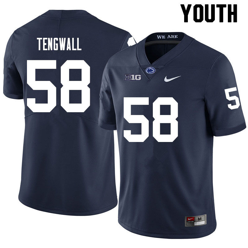 Youth #58 Landon Tengwall Penn State Nittany Lions College Football Jerseys Sale-Navy